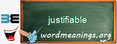 WordMeaning blackboard for justifiable